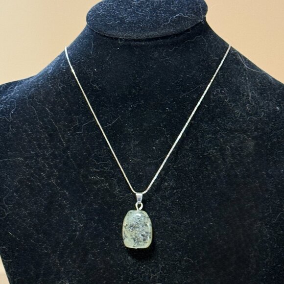 2/$20, Genuine Green Prehnite Pendant, Large Natural Tumbled Gemstone Pendant - Picture 6 of 13